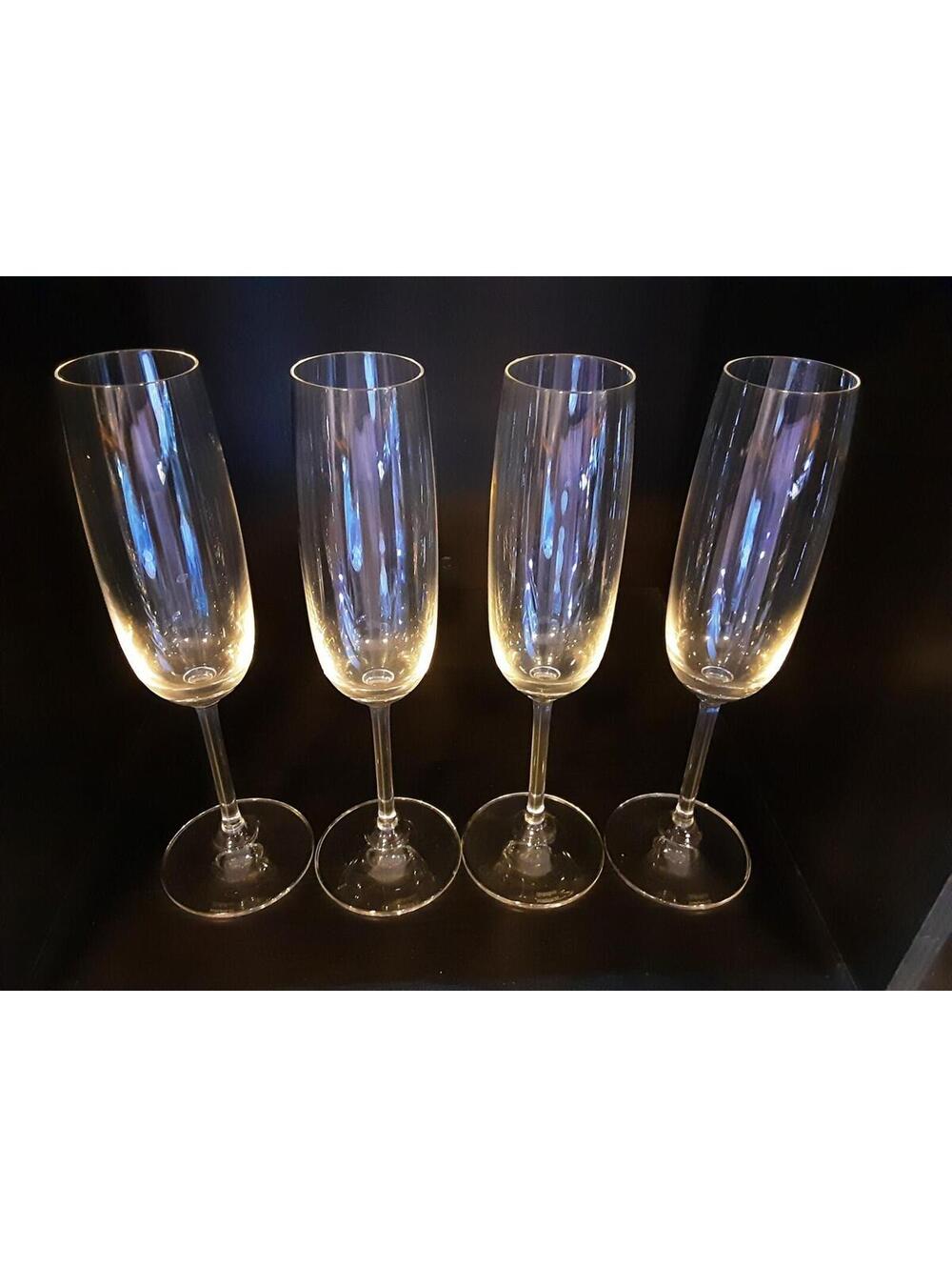 4 Waterford Champagne Glasses, Flutes, Classic, Elegant, 9" tall